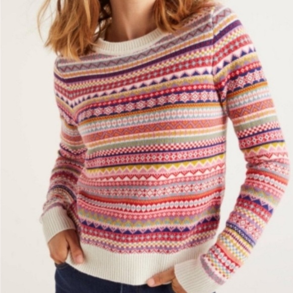 Boden Sweaters - Boden Multicolor Patterned Crew Neck Sweater